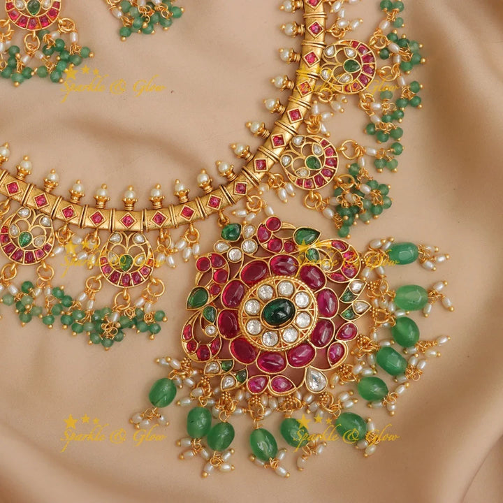 Exquisite Jadau Kundan Guttapusalu Necklace Set Online