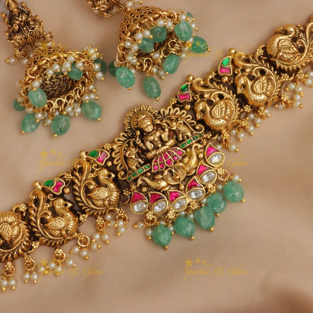 Exquisite Jadau Kundan Lakshmi Necklace - New Arrival