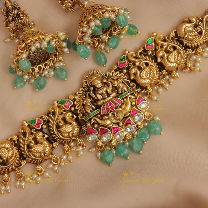 Exquisite Jadau Kundan Lakshmi Necklace - New Arrival