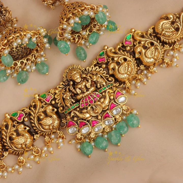 Exquisite Jadau Kundan Lakshmi Necklace - New Arrival