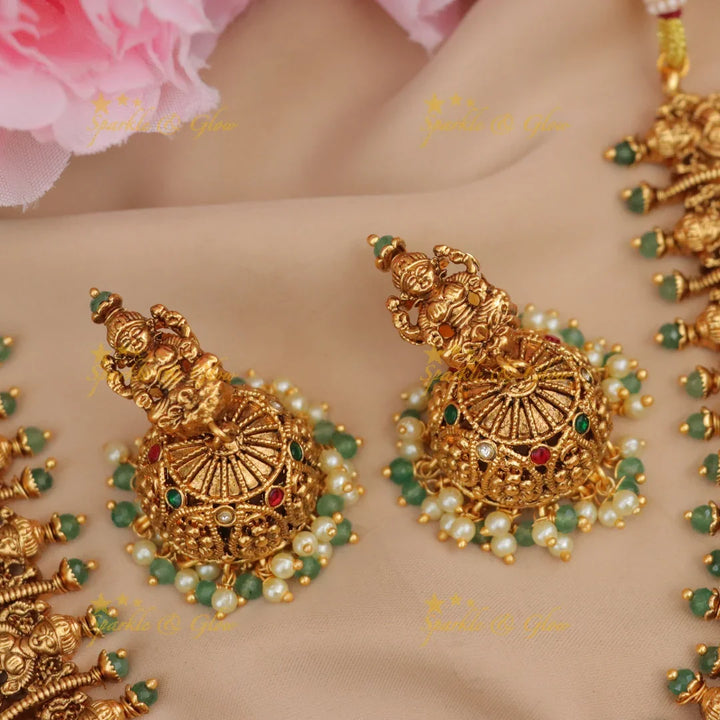 Luxurious Lakshmi Jadau Necklace Set Online