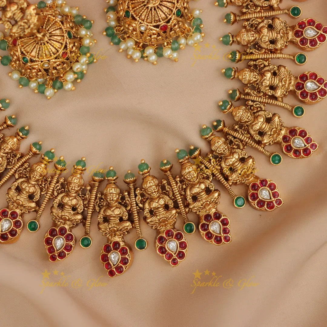 Luxurious Lakshmi Jadau Necklace Set Online
