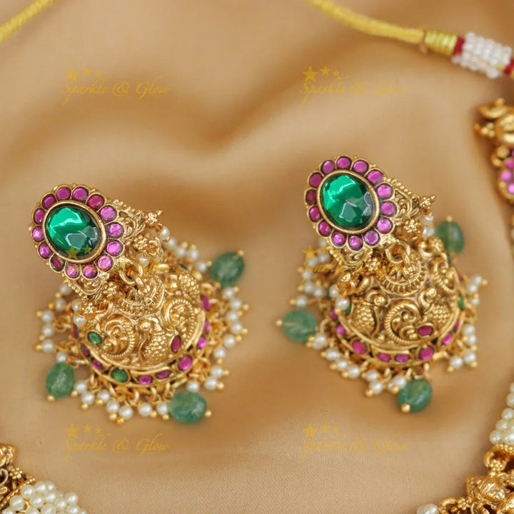 Exquisite Jadau Necklace with Peacock & Pearls Online