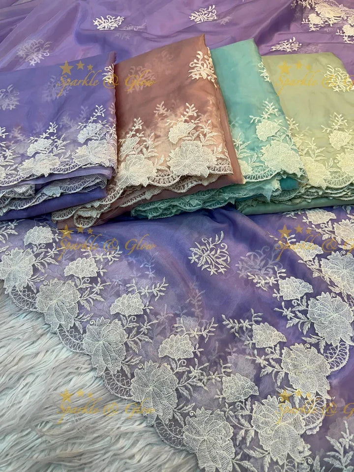 Fancy Water Silk Saree with Embroidery Work