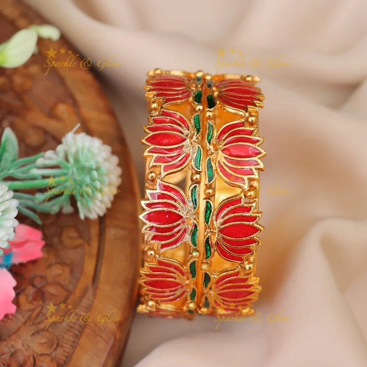 Exquisite Lotus Bangles for Festive Celebrations