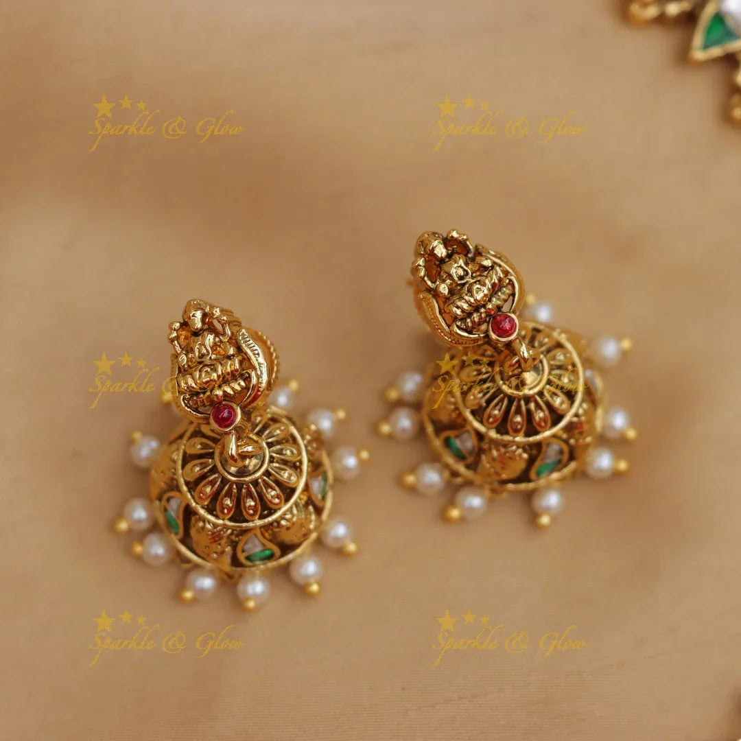 Beautiful Lakshmi Mango Gold Alike Necklace