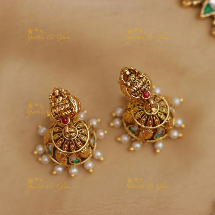 Beautiful Lakshmi Mango Gold Alike Necklace