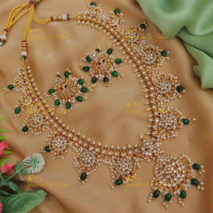 Exquisite Jadau Necklace Set for Elegant Celebrations
