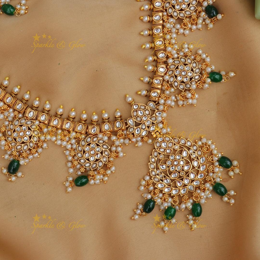 Exquisite Jadau Necklace Set for Elegant Celebrations