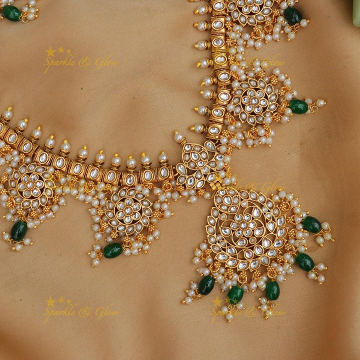 Exquisite Jadau Necklace Set for Elegant Celebrations