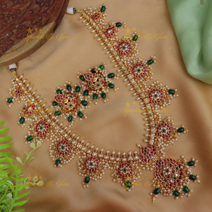 Exquisite Jadau Necklace Set for Elegant Celebrations