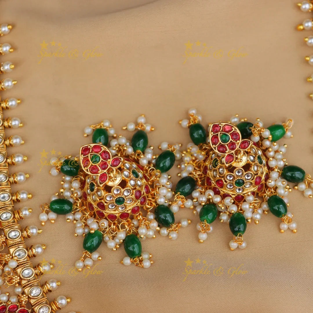 Exquisite Jadau Necklace Set for Elegant Celebrations
