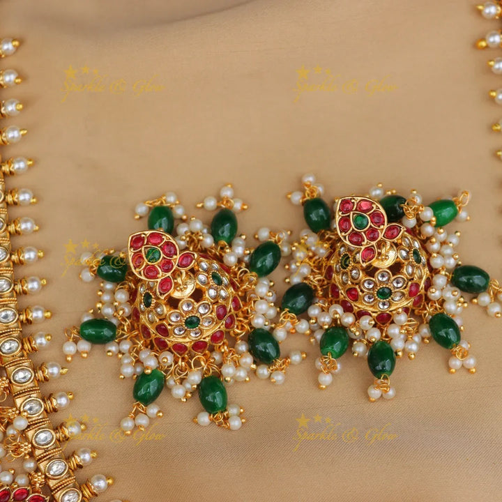 Exquisite Jadau Necklace Set for Elegant Celebrations