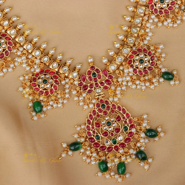 Exquisite Jadau Necklace Set for Elegant Celebrations