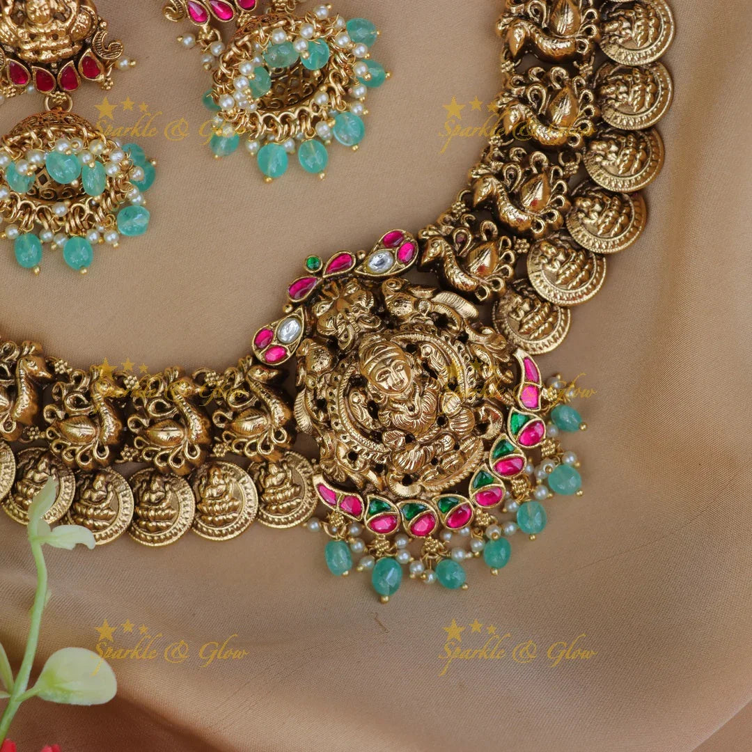 Exquisite Lakshmi Coin Jadau Necklace - Premium Design