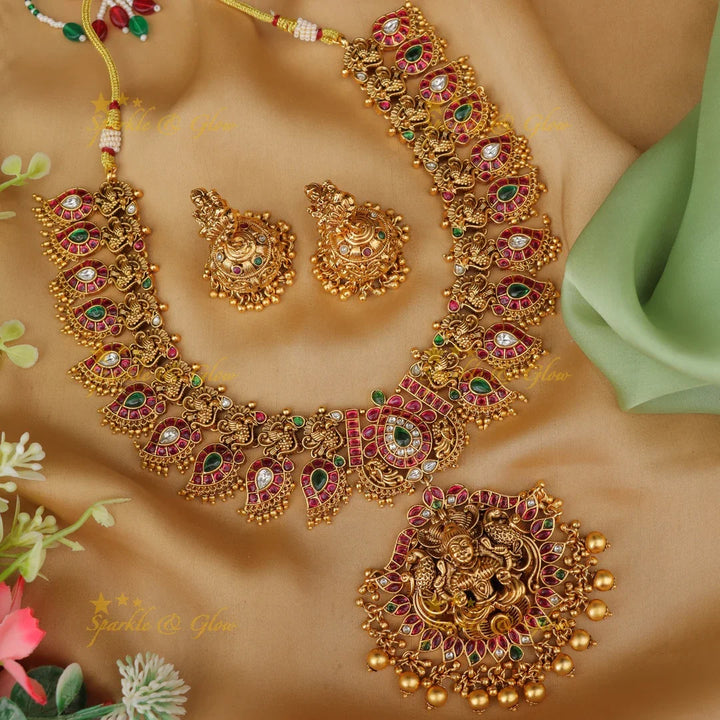 Elegant Peacock Lakshmi Necklace - Premium Imitation Jewelry