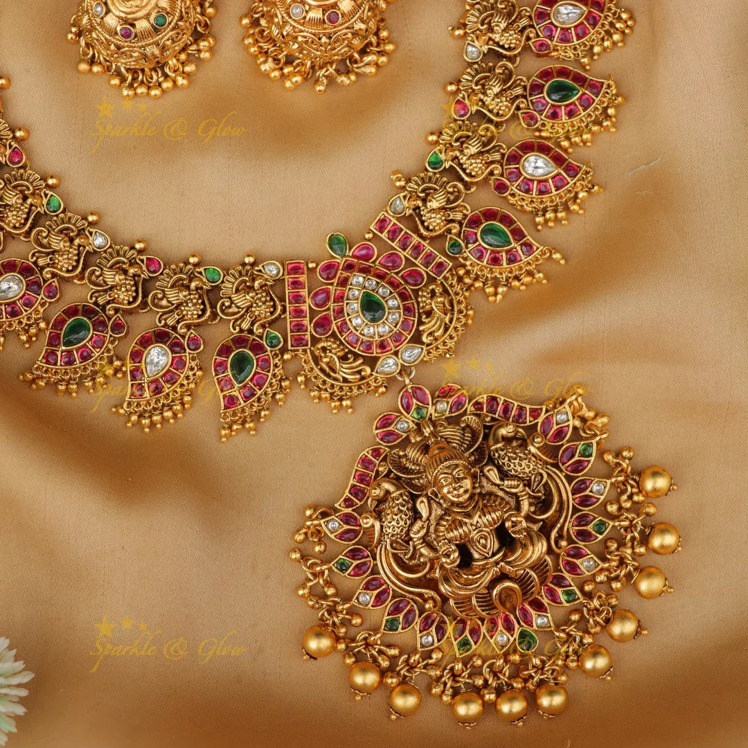 Elegant Peacock Lakshmi Necklace - Premium Imitation Jewelry