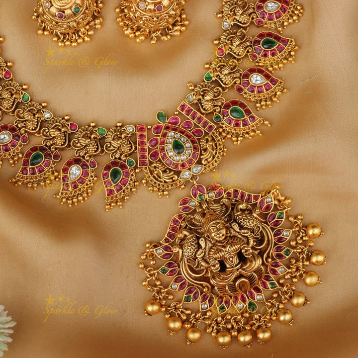 Elegant Peacock Lakshmi Necklace - Premium Imitation Jewelry