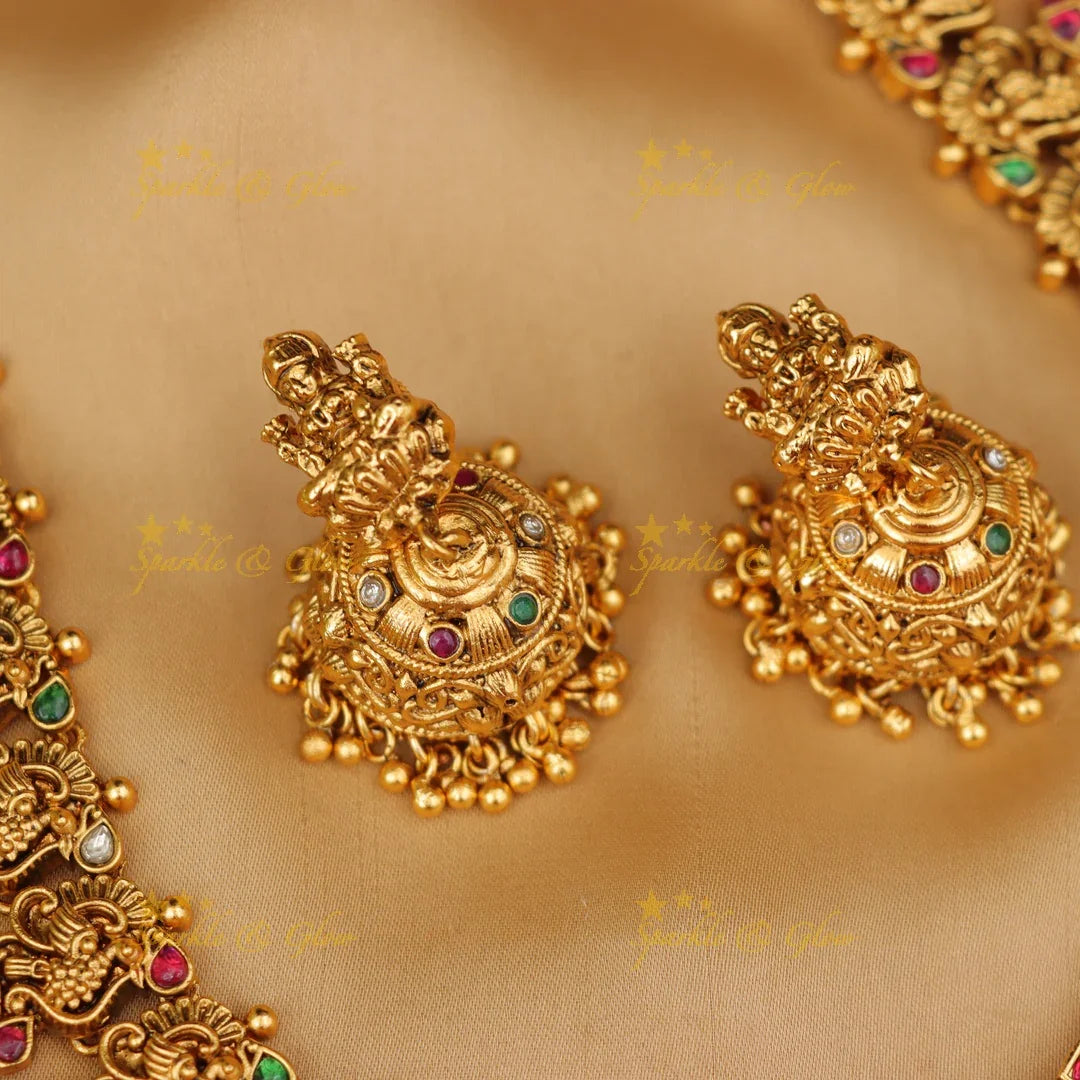 Elegant Peacock Lakshmi Necklace - Premium Imitation Jewelry