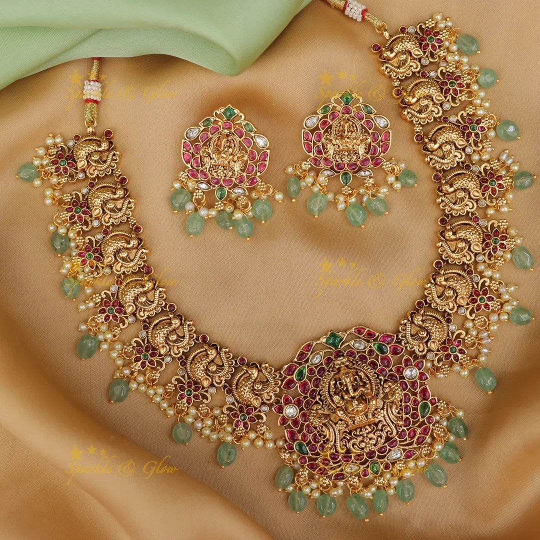 Exquisite Lakshmi Necklace Set for Festive Elegance