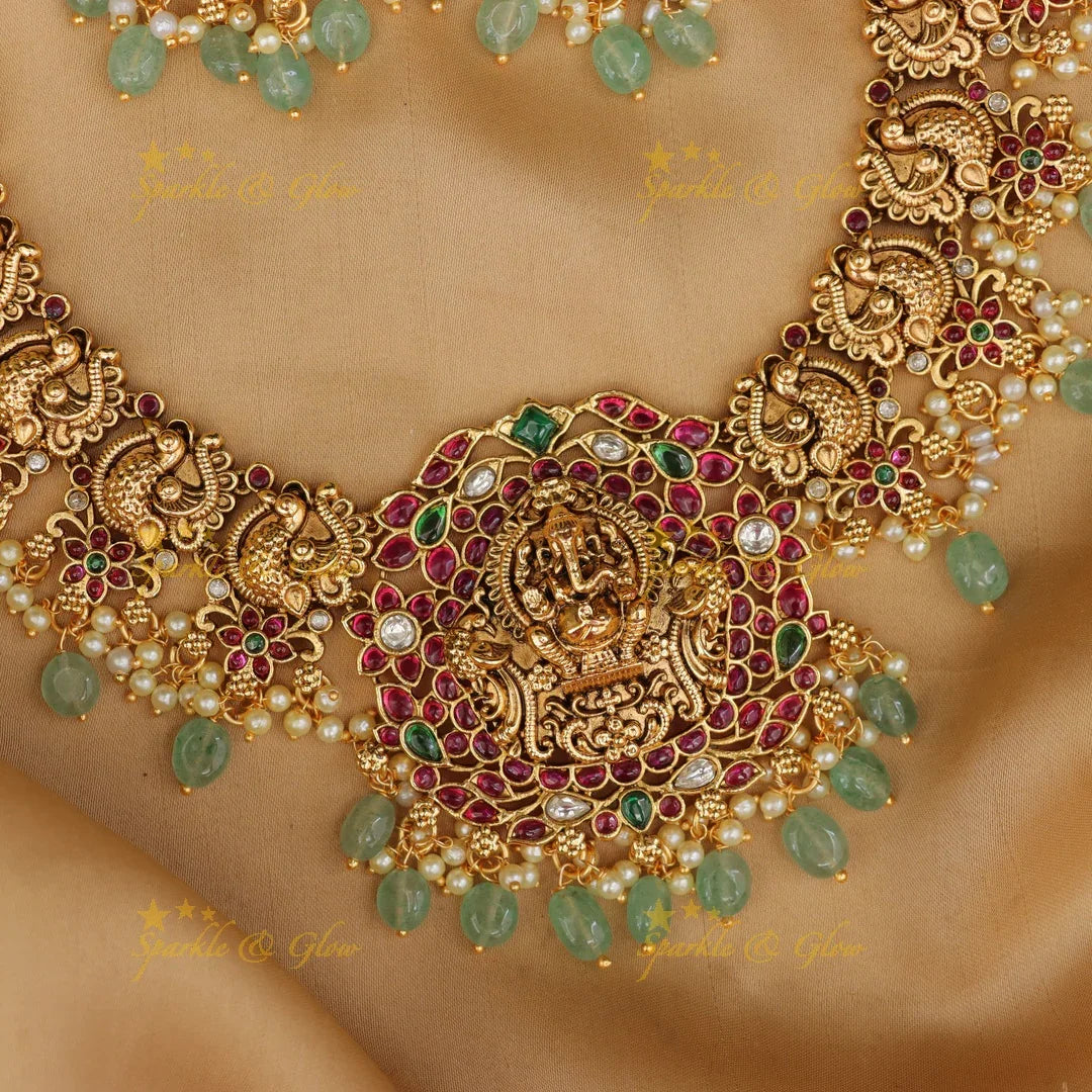 Exquisite Lakshmi Necklace Set for Festive Elegance