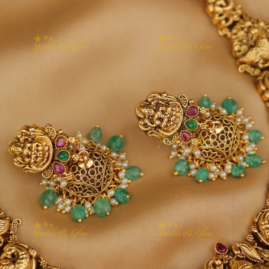 Exquisite Peacock & Lakshmi Wedding Necklace