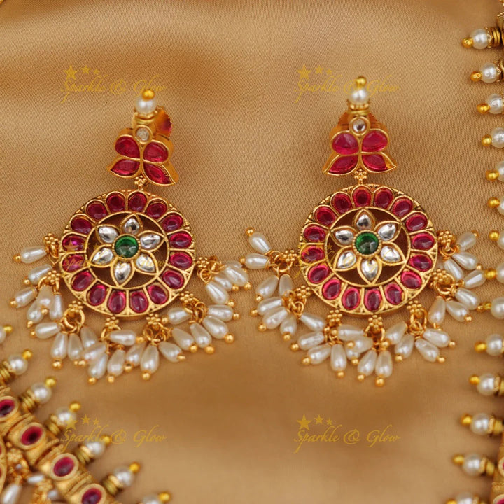 Exquisite Jadau Peacock Necklace for Festive Elegance