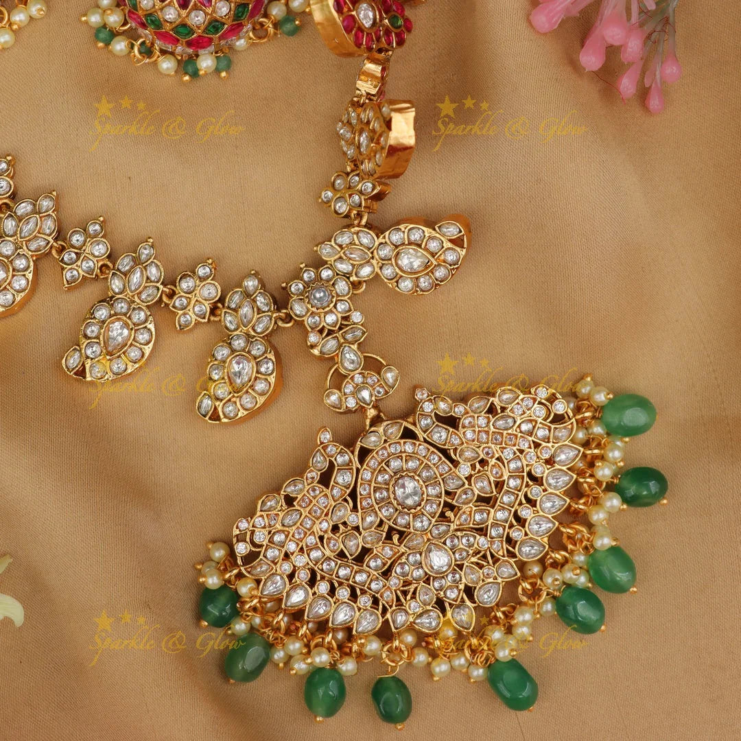 Exquisite Jadau Mango Necklace - Elevate Your Elegance