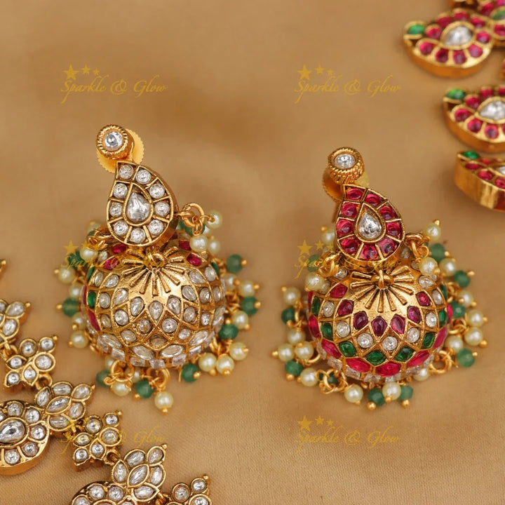 Exquisite Jadau Mango Necklace - Elevate Your Elegance