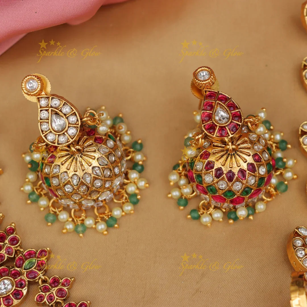 Exquisite Jadau Mango Necklace - Elevate Your Elegance