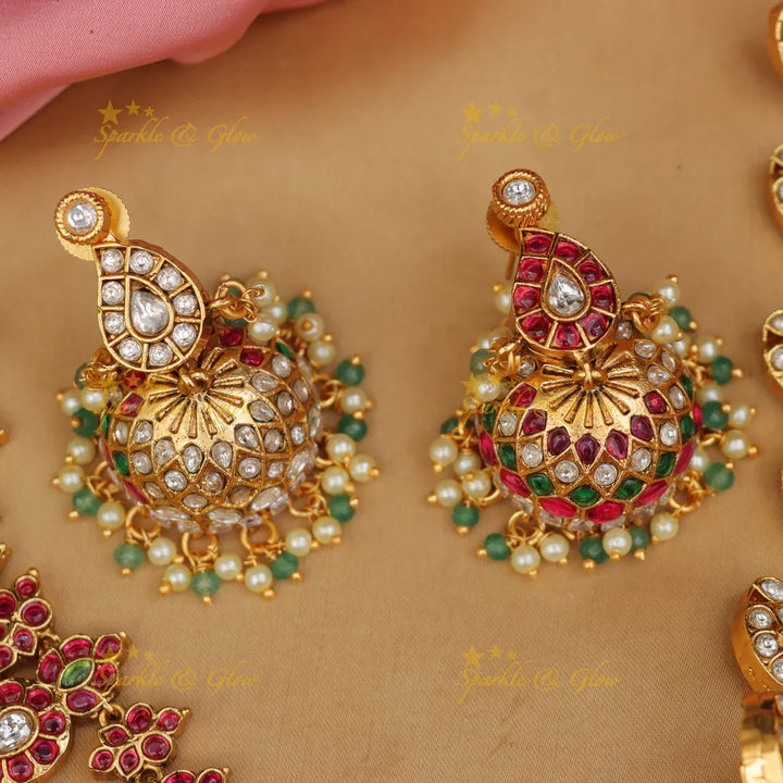 Exquisite Jadau Mango Necklace - Elevate Your Elegance