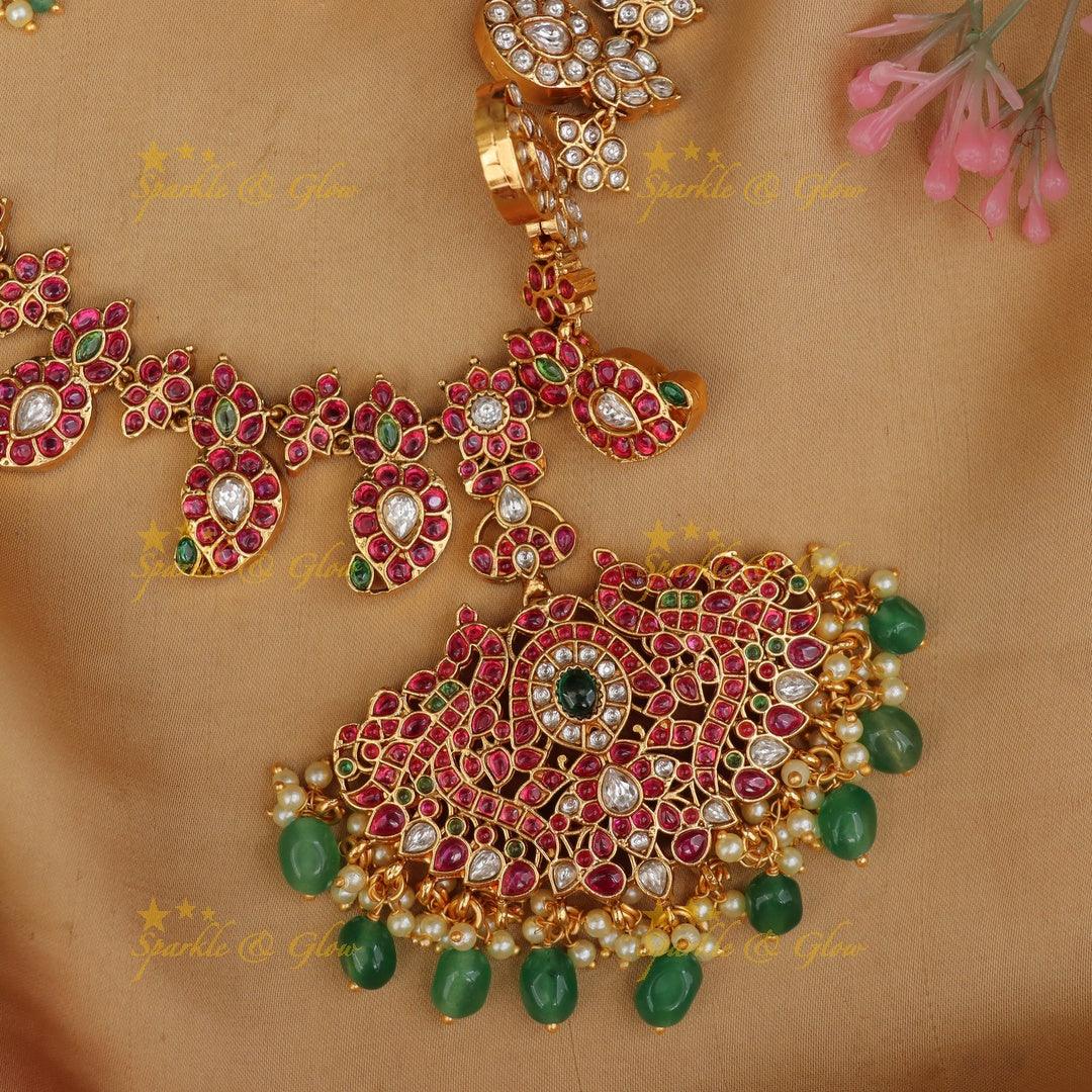 Exquisite Jadau Mango Necklace - Elevate Your Elegance