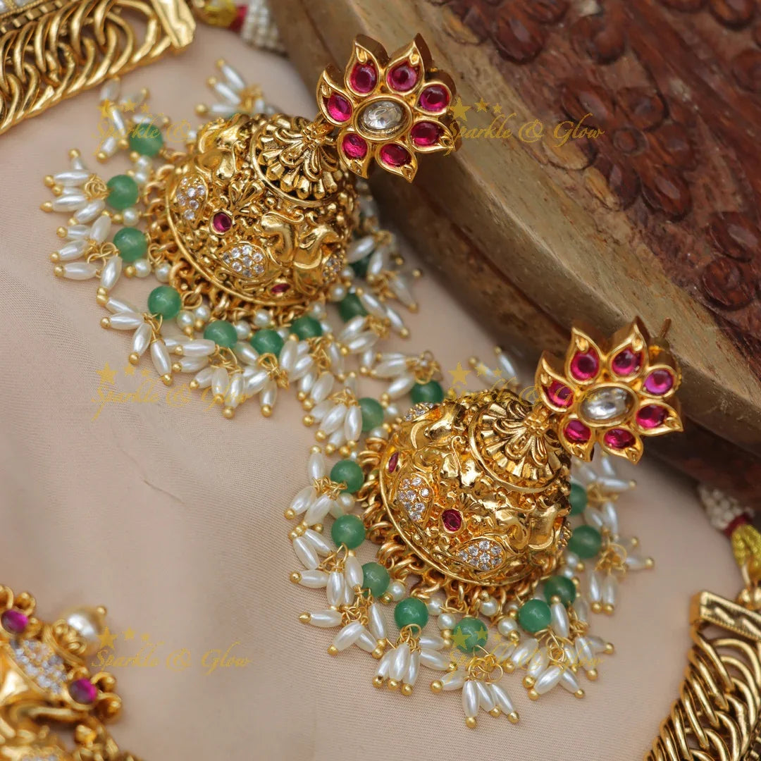 Elegant Green Jadau Necklace - Festive & Wedding Perfect