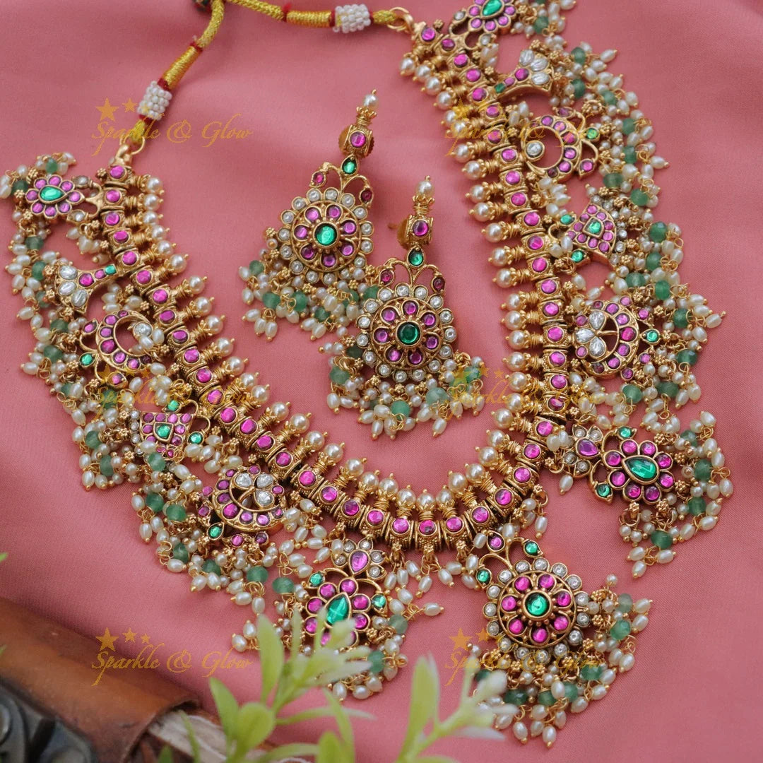 Luxurious Jadau Guttapusalu Necklace for Celebrations