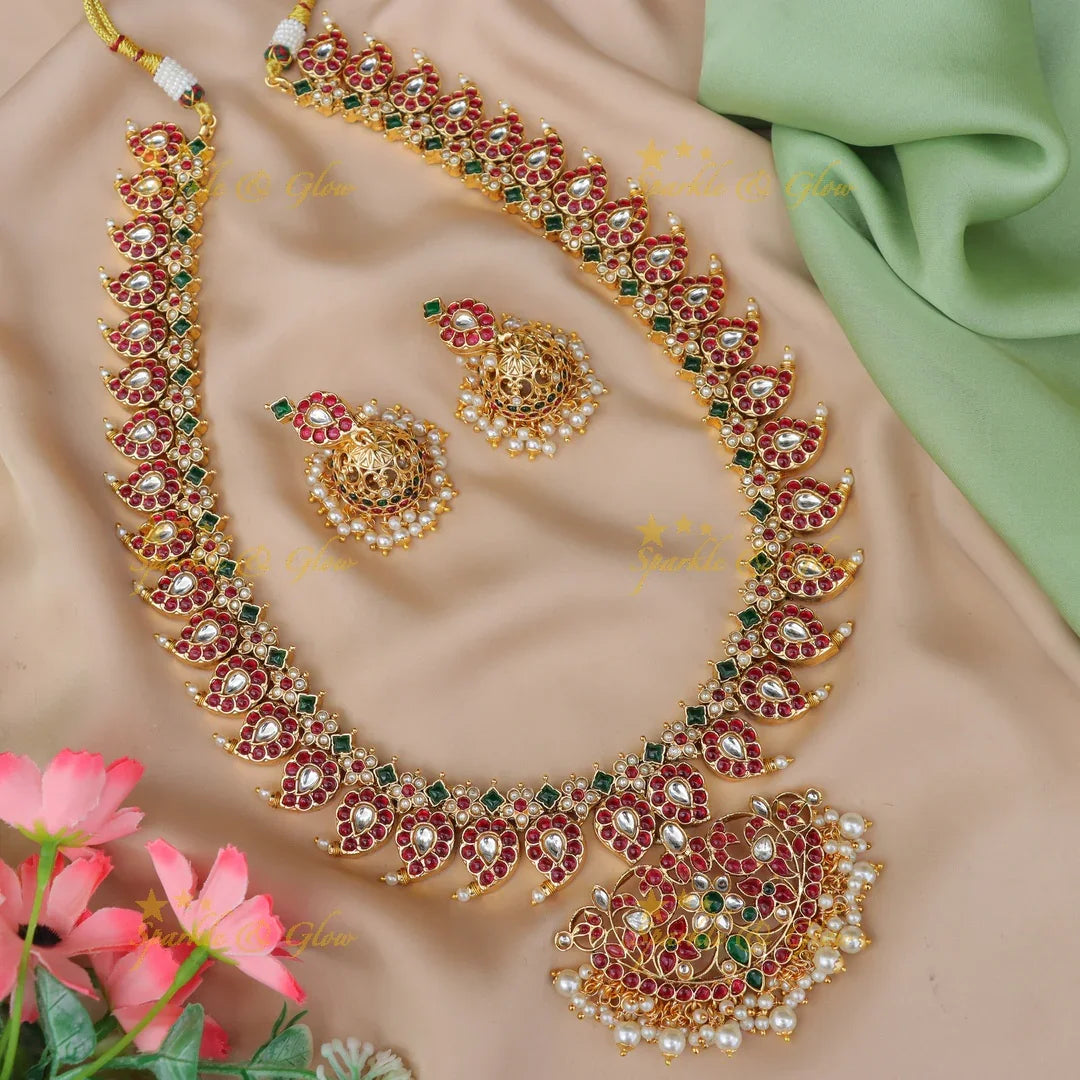 Elegant Kemp Mango Necklace Floral Design | Sparkle & Glow