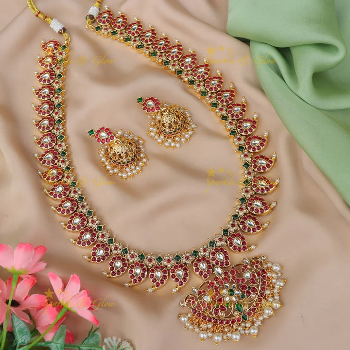 Elegant Kemp Mango Necklace Floral Design | Sparkle & Glow