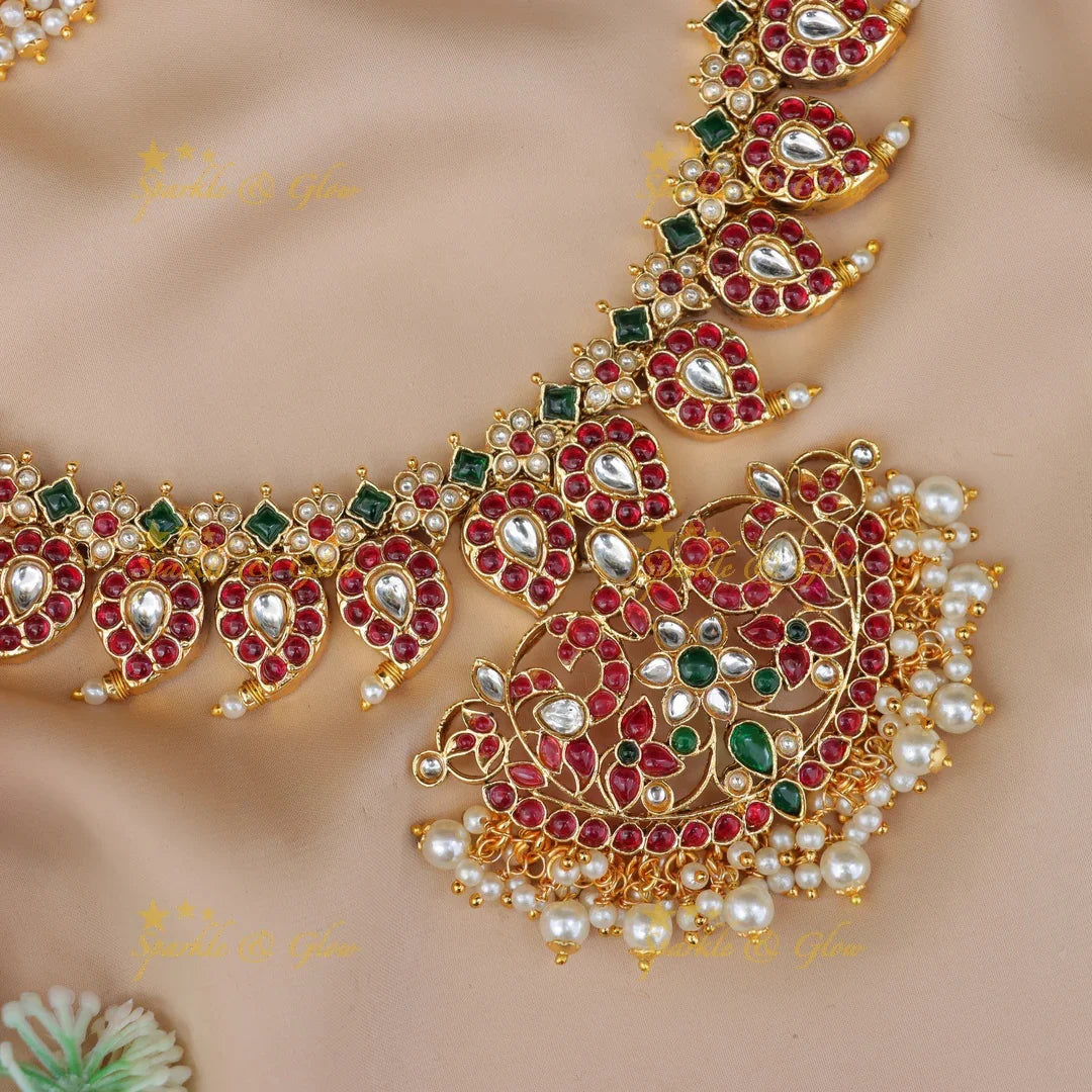 Elegant Kemp Mango Necklace Floral Design | Sparkle & Glow