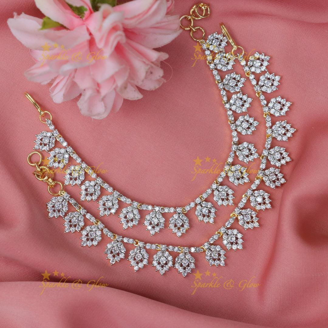 Dazzling American Diamond Ear Chains for Glamorous Looks