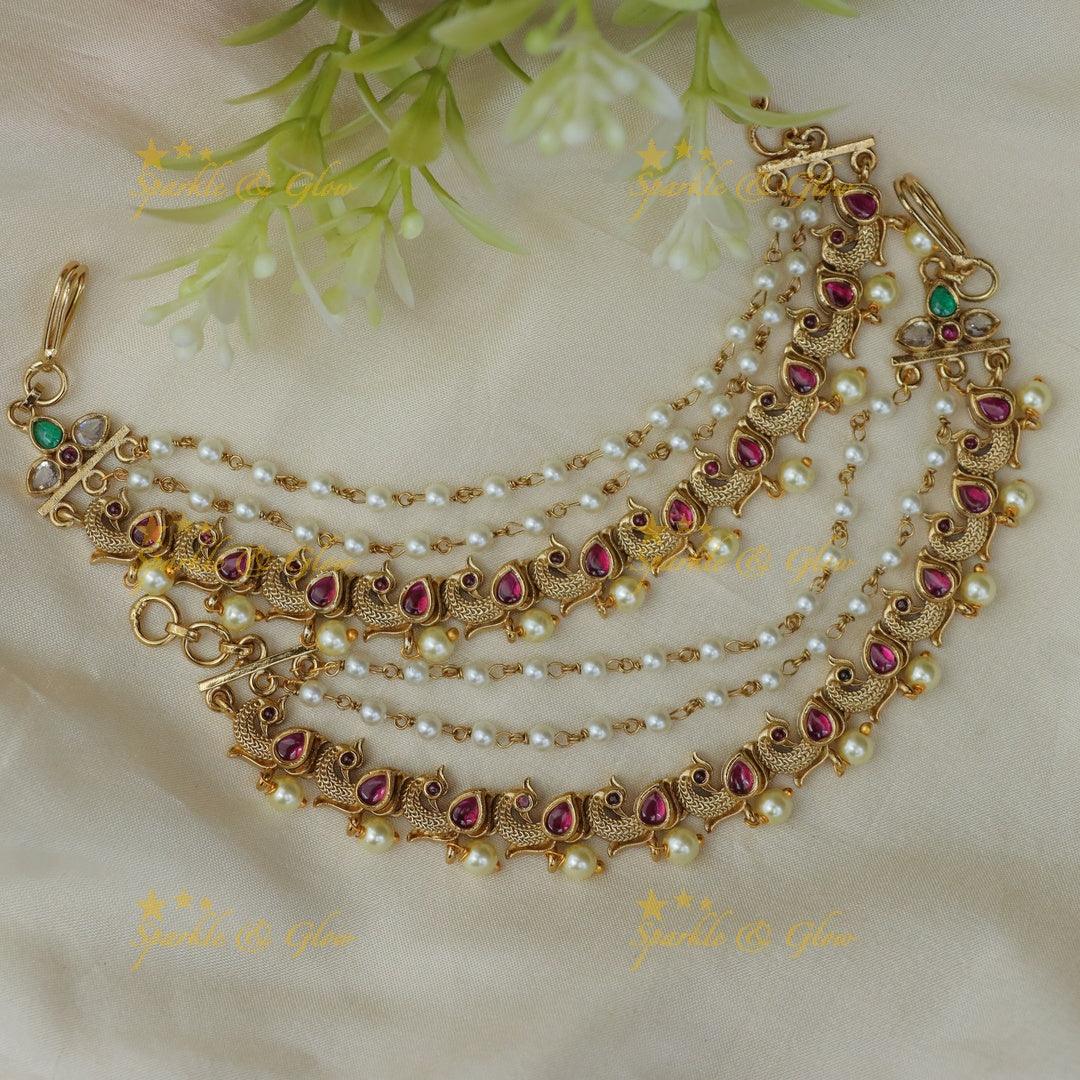 Exquisite Kemp Peacock Ear Chains for Festive Glamour