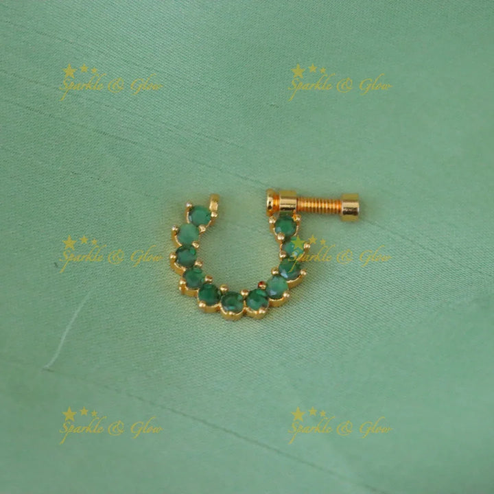 Gold Plated Nose Pin with Ruby for Elegant Glamour