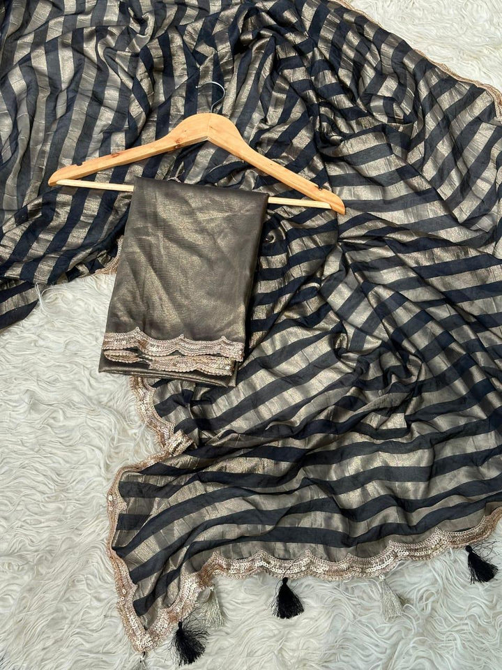 Elegant Gold Tissue Silk Saree for Special Occasions