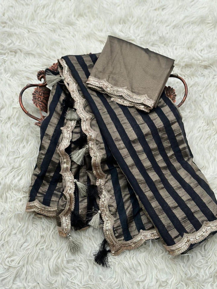 Elegant Gold Tissue Silk Saree for Special Occasions