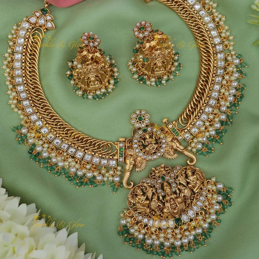 Stunning Jadau Kundan Festive Necklace - Sparkle & Glow