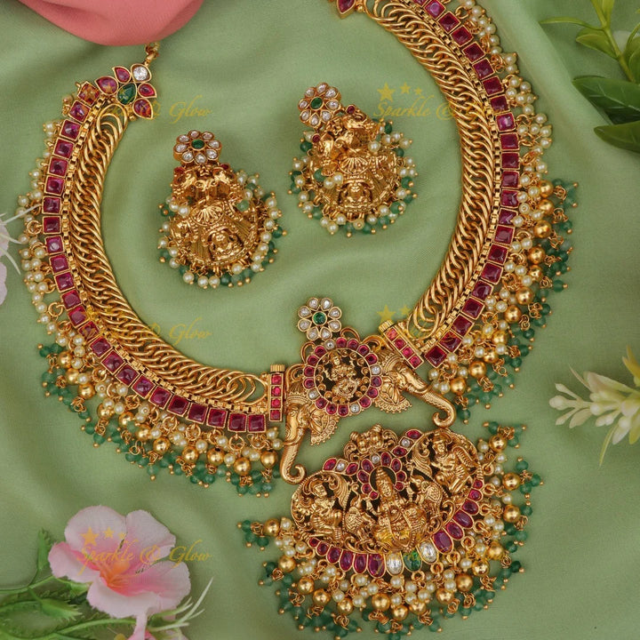 Stunning Jadau Kundan Festive Necklace - Sparkle & Glow