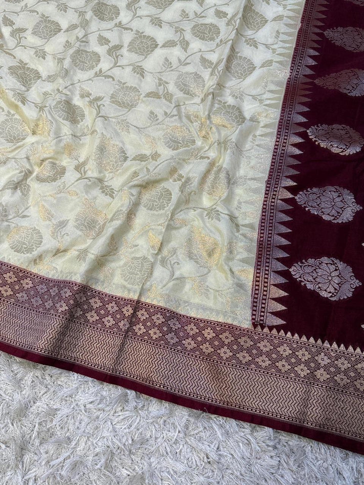 Exquisite Banarasi Katan Georgette Saree in Dual Tones
