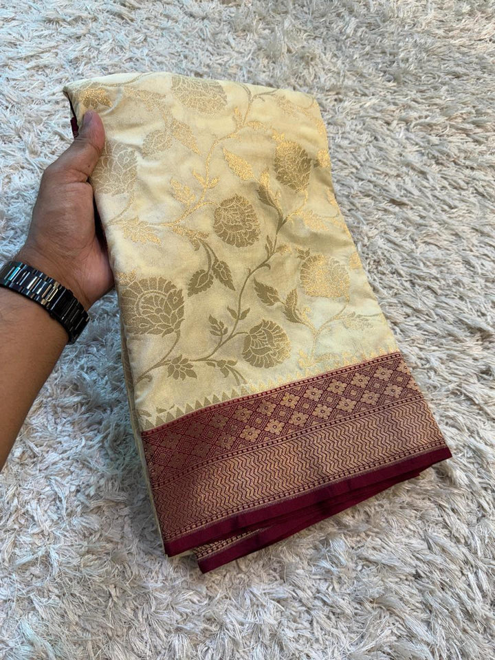 Exquisite Banarasi Katan Georgette Saree in Dual Tones