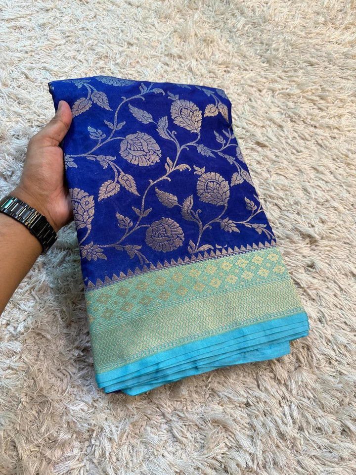 Exquisite Banarasi Katan Georgette Saree in Dual Tones