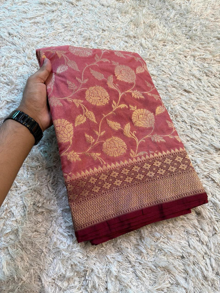 Exquisite Banarasi Katan Georgette Saree in Dual Tones