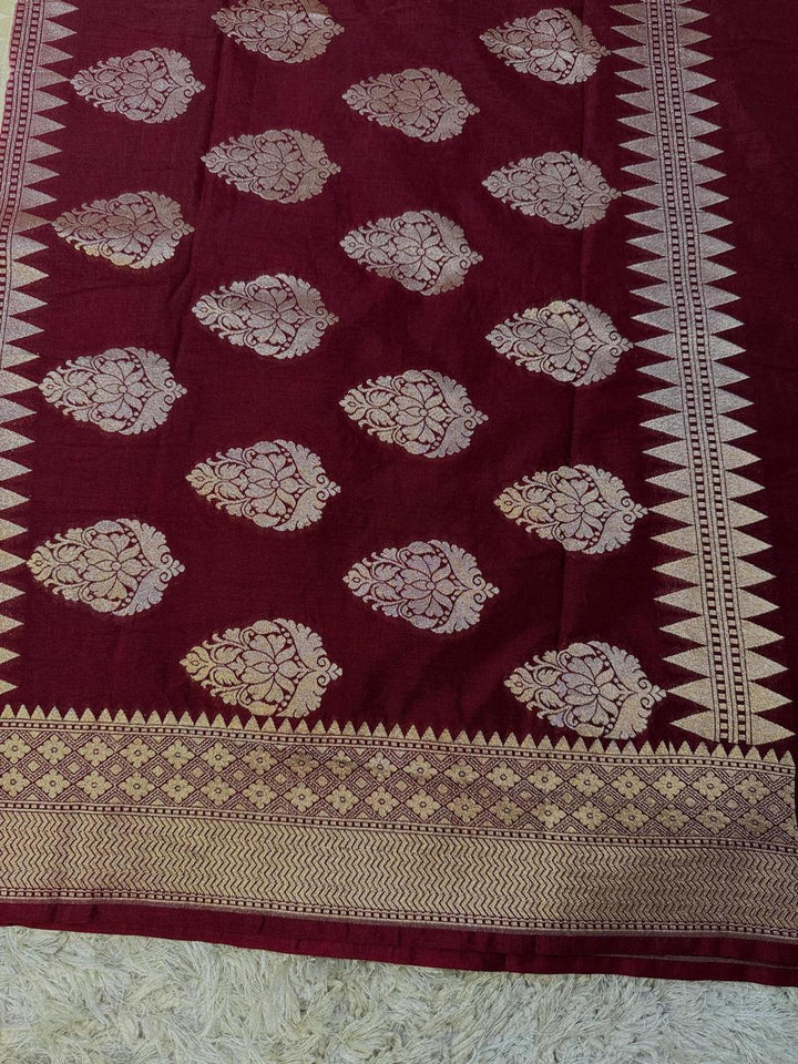 Exquisite Banarasi Katan Georgette Saree in Dual Tones