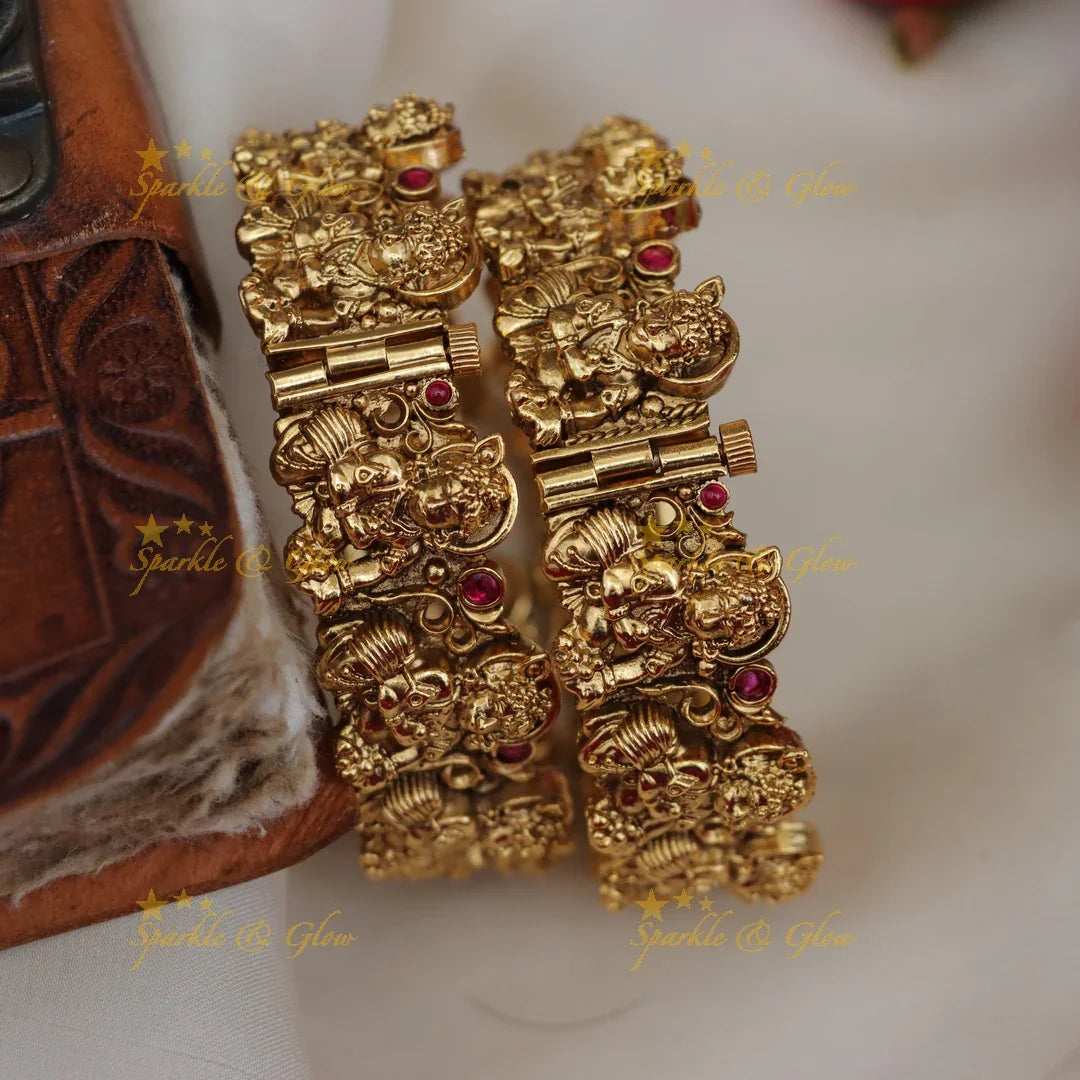Balakrishna Gold Bangles - Timeless Temple Elegance